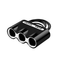 车载充电器一拖三多功能usb车充汽车用点烟器转换插头快充货车用 加热坐垫专用一拖三标准版-黑色