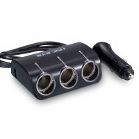 英才星汽车载充电器快充多功能点烟一拖三12v电源转换手机USB插头 HSC-401 黑色 不带电压款