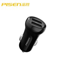 品胜双usb车充for苹果快充华为车载手机充电器记录仪点烟器一拖二 [双口2.4A]12W 黑色
