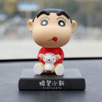 可爱蜡笔小新摆件汽车中控台车内装饰车载卡通摆设 摇头吐舌 送 防滑垫+无痕胶片