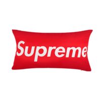 潮牌汽车座椅头枕劲枕一对腰靠枕垫护腰记忆棉内饰套装用品四件套 潮牌红色sup 防漏1条