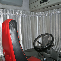 豪沃货车窗帘T7H驾驶室380卧铺帘重汽T5G自卸装饰夏季防晒遮阳帘 竖条灰色 后窗帘