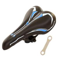 高档山地车自行车通用鞍座骑行装备透气柔软舒适加厚车座单车配件 加厚蓝色+扳手