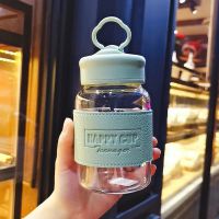 清新手机支架玻璃杯子可爱女学生韩国个性创意潮流ins风源宿水杯 薄荷绿