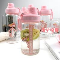 买一送三韩版创意玻璃杯成人吸管杯便携女学生清新可爱随手水杯子 350ML【单杯子】 运动盖【无吸管】坐着耍酷豹