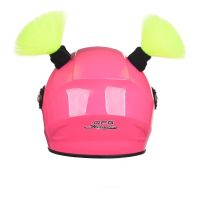 贝勒爷同款安全帽冲天小辫子 摩托车头盔装饰 头盔脏辫 头盔饰品 荧光黄一对(不包含头盔)