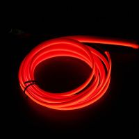 汽车装饰灯内饰气氛灯仪表台冷光线LED氛围灯车内冷光条改装灯线 红色 一拖5分线