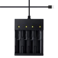 智能USB18650锂电池充电器3.7V/4.2V手电筒头灯小风扇26650 818USB四槽充电器(无电池)