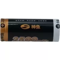 原厂神鱼 3.7V 2500mAh 充电锂电池 26650家用户外大容量 2500毫安神鱼电池
