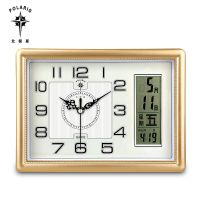 北极星座钟挂钟日历现代静音挂钟台钟温度办公挂钟时尚创意简约钟 2826金单 宽30厘米 高20厘米