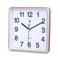 北极星电子挂钟客厅钟表现代静音挂墙简约时尚日历时钟石英钟家用 2609金色(26X26厘米)