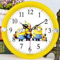 天朔静音挂钟客厅石英钟表卧室挂表大气简约时钟现代创意家用钟表 小--黄人 9寸-简约22cm-送配件