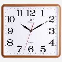 钟表挂钟客厅时尚简约大气时钟静音卧室长方形家用石英钟挂表 普通款(不带日历) 台挂两用-17厘米-黑色