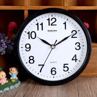 巴科达静音挂钟现代客厅钟表卧室时尚挂表家用大气石英钟简约时钟 清仓款(21cm黑)