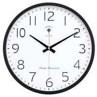 北极星北欧客厅日历挂钟圆形创意时钟卧室现代简约石英钟家用钟表 2706-8黑[25CM]