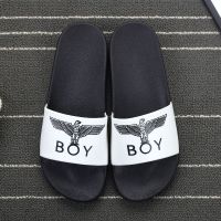 BOY 2019夏季 新款时尚潮流男士拖鞋韩版百搭情侣学生男防滑拖 白色BOY 40-41(偏小一码)