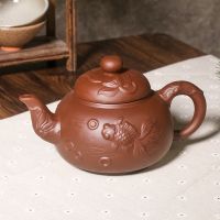 宜兴紫砂壶 大容量大号泡茶壶 手工茶壶单壶陶瓷家用茶具茶杯套装 棕色如鱼得水壶