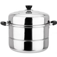 不锈钢蒸锅单层二层三层 加厚蒸笼蒸格汤锅双层煤气电磁炉蒸锅具 ///26CM'二.层(加厚)#