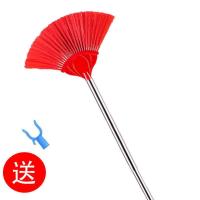 家用除尘鸡毛掸子清洁墙壁清扫蜘蛛网清扫神器可扫地的扫把套装 红色【喜庆】 1个蜘蛛网球头【不带杆】
