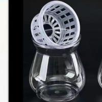 塑料高透明花瓶水培盆观音富贵竹绿萝发财树绿植花卉桌摆简约装饰 一个瓶子+一个定植蓝