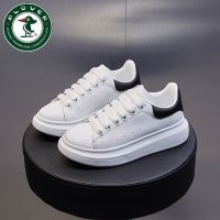 PLOVER啄木鸟夏季小白鞋女2021新款百搭学生韩版透气厚底白色女鞋 白黑 35