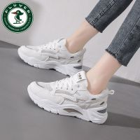 PLOVER啄木鸟老爹鞋女ins超火2021新款夏季学生百搭网面透气网鞋 白色 单网透气 35