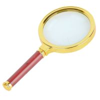 高清手持式光学放大镜1000倍老人专用便携式阅读维修老年人看手机 仿木柄放大镜60MM(无赠品)