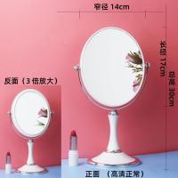 高档欧式双面可放大台式镜子化妆梳妆镜可旋转 高档欧式白色 6英寸-椭圆