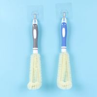 杯刷无死角刷杯子神器清洁长柄小刷子去茶渍刷奶瓶洗杯子硬毛刷子 [蓝灰随机]短款单只