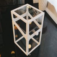 化妆刷收纳桶桌面防尘笔筒刷子亚克力眉笔收纳带珍珠眼影刷收纳盒 (玻璃)白色四边刷筒不带珍珠