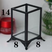 化妆刷收纳桶防尘笔筒刷桌面玻璃眉笔收纳带珍珠眼影刷整理收纳盒 黑色玻璃刷筒 6mm白色珍珠200克