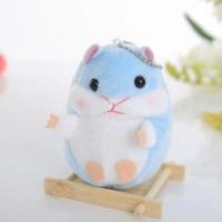 可爱仓鼠毛绒公仔挂件钥匙扣书包背包挂饰送女生同学闺蜜生日礼物 抱抱款仓鼠蓝色(普通链珠挂件) 普通快递袋包装