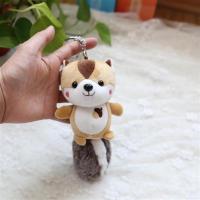 大尾巴松鼠毛绒玩具挂件小公仔书包挂饰包包钥匙扣迷你娃娃机饰品 浅棕色 兔窝松鼠高13cm