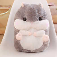 创意仓鼠抱枕被子两用学生办公室靠枕同学男生送女生闺蜜生日礼物 灰色仓鼠 单独公仔（无毯子）