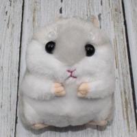 可爱超萌小仓鼠毛绒玩具钥匙扣挂件迷你田鼠公仔老鼠玩偶包包挂饰 浅灰色 10厘米