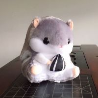 可爱仓鼠暖手抱枕玩偶公仔娃娃毛绒玩具双肩背包儿童生日礼物女孩 灰色[可插手 带拉链 送瓜子] 仓鼠