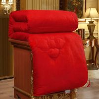 特价蚕丝被桑蚕丝春秋被空调被子单人双人加厚冬被被芯棉被褥 超柔纯色-经典红 1.5x200cm[学生夏凉被]