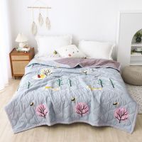 水洗棉夏季薄被子夏天空调被可水洗单双人儿童学生夏凉被芯可机洗 童话森林 双人夏凉被