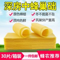 中蜂巢础巢基蜂蜡巢框蜜蜂巢础片巢脾蜂箱养蜂工具全套蜜蜂巢 中蜂巢础30片/盒 送防跑片2个