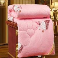 特价蚕丝被桑蚕丝空调被夏被春秋被子加厚冬被棉被单双人被芯 新款[天鹅+粉色] 80x100cm[儿童夏凉被]