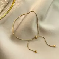 轻奢性感脚链抽拉可调节女复古小众设计脚裸链2021年新款潮不掉色 金色[抽拉式可调节]