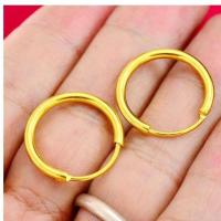 越南沙金光面6厘米大耳圈 不易掉色防过敏大耳环 简约大气显脸小 小号光面耳环(直径1.8cm)