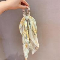 烫金边长款黑白飘带发带扎头发小皮筋发绳大肠发圈森女系头饰发饰 一个绿色