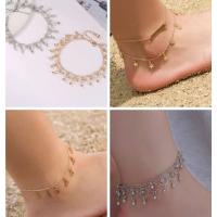 2020新款沙滩脚链舞蹈瑜伽时尚百搭脚链时尚双层五角星脚链脚饰 随机发