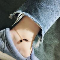 钛钢脚链女不掉色玫瑰金足链韩版简约森系个性潮闺蜜罗马脚踝脖链 罗马脚链