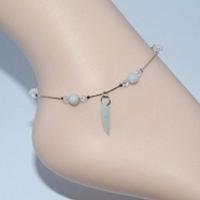 平安圈简约玉脚链百搭闺蜜玉石脚链女个性学生礼物脚镯小清新脚饰 狼牙脚链A44