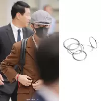 BTS金泰亨V同款指节关节戒指女套装个性简约极细骨节尾戒 1个戒指-尺码自选-未留言随机尺码