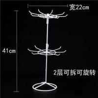 袜子展示架落地旋转展示架子饰品首饰旋转挂架项链帽子围巾展示架 2层可拆可旋转高41cm