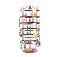 耳环收纳架耳钉架耳环架子家用饰品展示架摆摊旋转耳环架首饰收纳 古铜 三件套耳环架