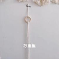 壁式发夹收纳架 棉绳编织置物架挂毯 儿童发饰少女发卡展示架 单环 (没有木棍)